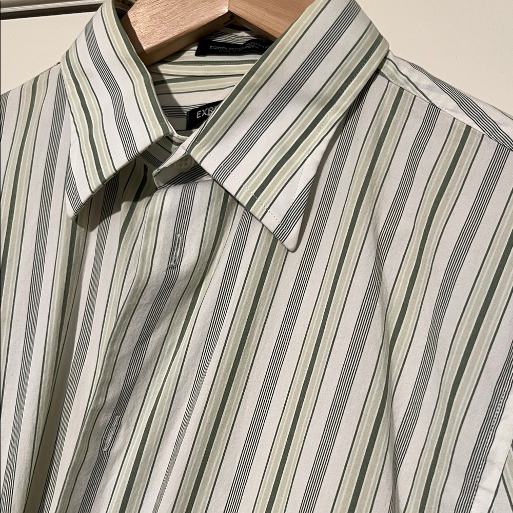 Express Striped Button-Down Shirt - Picture 3 of 5